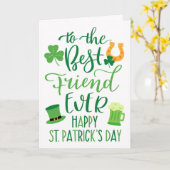 Typografie des besten Freundes je St Patrick's Day Karte (Gelbe Blume)