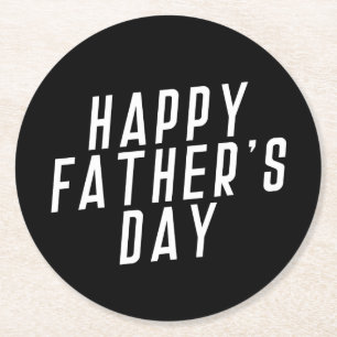 Typografie des einfachen glücklichen Vaters   UNTE Runder Pappuntersetzer