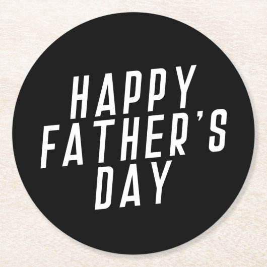 Typografie des einfachen glücklichen Vaters | UNTE Runder Pappuntersetzer (Vorderseite)