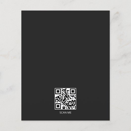 Typografie des Fotos QR-Code für Schwarze moderne Flyer (Hinten)
