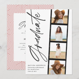 Typografie des geometrischen Fotos rosa Graduierun Ankündigung