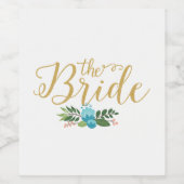 Typografie des Glitzer Bride Modern Weinetikett (Einzelnes Label)