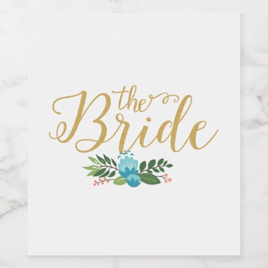 Typografie des Glitzer Bride Modern Weinetikett (Einzelnes Label)