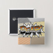 Typografie des Halftone-Gay-Bären mit Flagge Button (Vorne & Hinten)