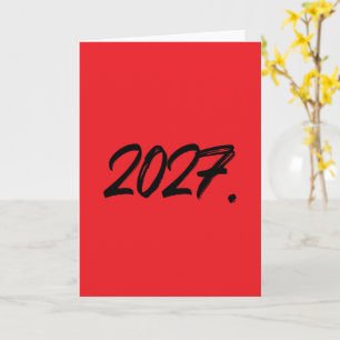 Typografie des Jahres 2027 Pinsel Tinte Karte