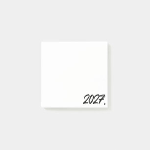 Typografie des Jahres 2027 Pinsel Tinte Post-it Klebezettel