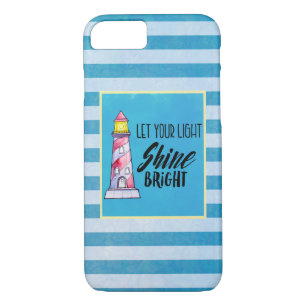Typografie des Leuchtturms "Light Shine Bright" ge Case-Mate iPhone Hülle