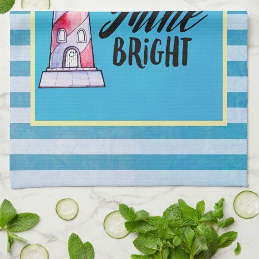 Typografie des Leuchtturms "Light Shine Bright" ge Geschirrtuch (Gefaltet)