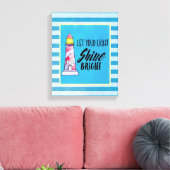 Typografie des Leuchtturms "Light Shine Bright" ge Leinwanddruck (Insitu (Wohnzimmer))