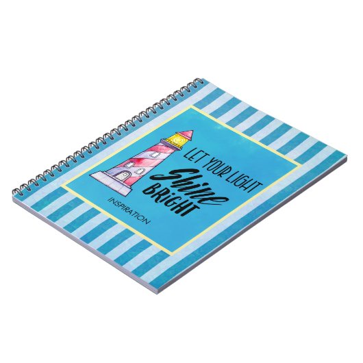 Typografie des Leuchtturms "Light Shine Bright" ge Notizblock (Linke Seite)