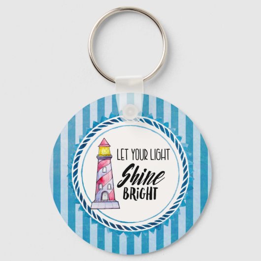 Typografie des Leuchtturms "Light Shine Bright" ge Schlüsselanhänger (Vorderseite)