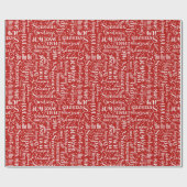 Typografie des modernen Roten Weihnachtsfeiertages Geschenkpapier (Flach)