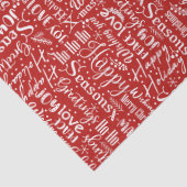 Typografie des modernen Roten Weihnachtsfeiertages Seidenpapier (Detail)