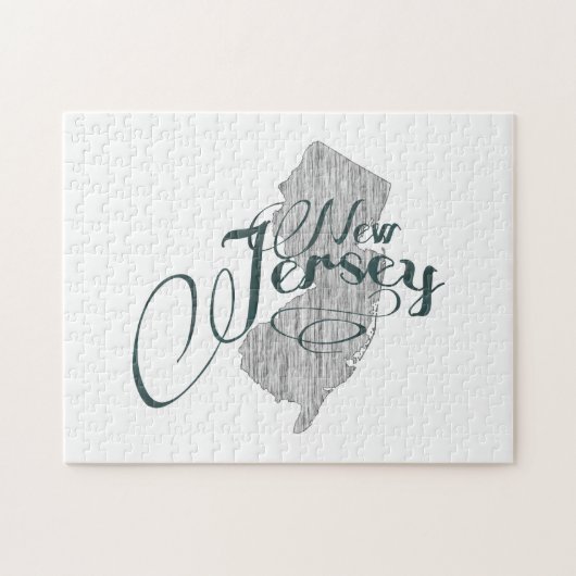 Typografie des New Jersey-Staat Puzzle (Horizontal)