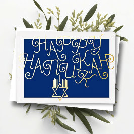 Typografie Design Happy Hanukkah Feiertagskarte