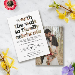 Typografie, die die "Wait Sequel Celebration Invit Einladung