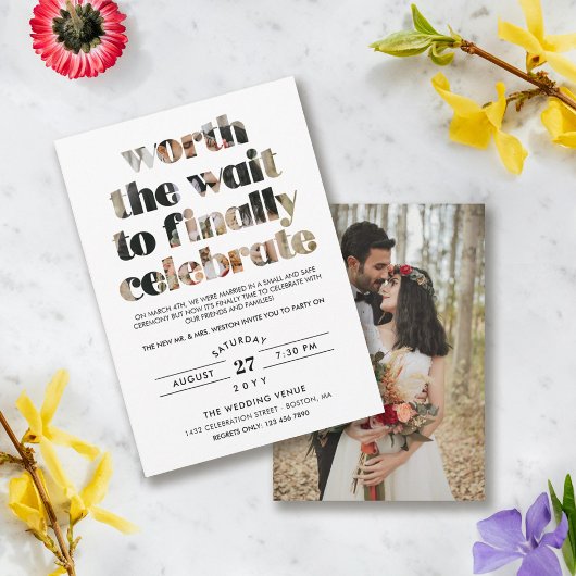 Typografie, die die "Wait Sequel Celebration Invit Einladung