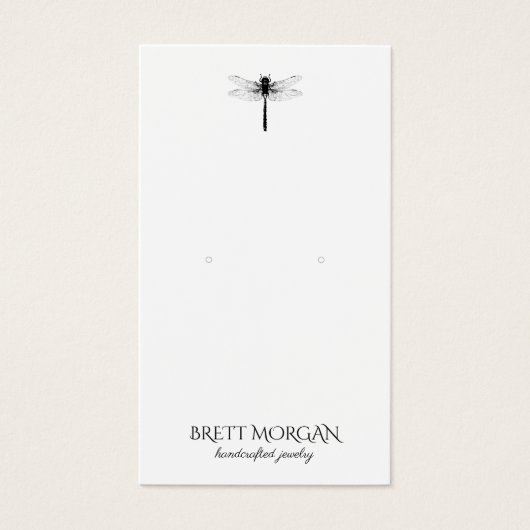 Typografie Dragonfly Earring Juwelier-Grafikkarte (Vorderseite)