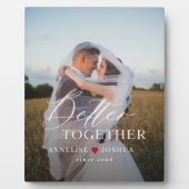 Typografie Drehbuch personalisiertes Paar Foto Fotoplatte (Vorderseite)