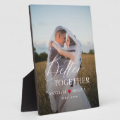 Typografie Drehbuch personalisiertes Paar Foto Fotoplatte (Seite)