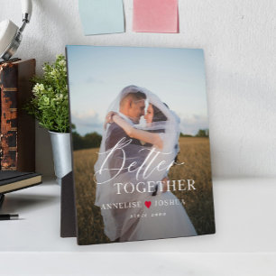 Typografie Drehbuch personalisiertes Paar Foto Fotoplatte