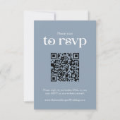 Typografie Dusty Blue QR Code Wedding RSVP Karte (Vorderseite)