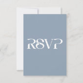 Typografie Dusty Blue QR Code Wedding RSVP Karte (Rückseite)