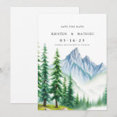 Typografie Editable Mountain Save The Date (Vorne/Hinten)