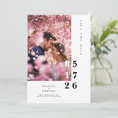 Typografie Editable Rustic Elegant Wedding Save The Date (Stehend Vorderseite)