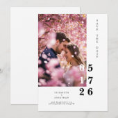 Typografie Editable Rustic Elegant Wedding Save The Date (Vorne/Hinten)