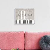 Typografie eingepackt Leinwand la vie est belle (Insitu (Wohnzimmer))