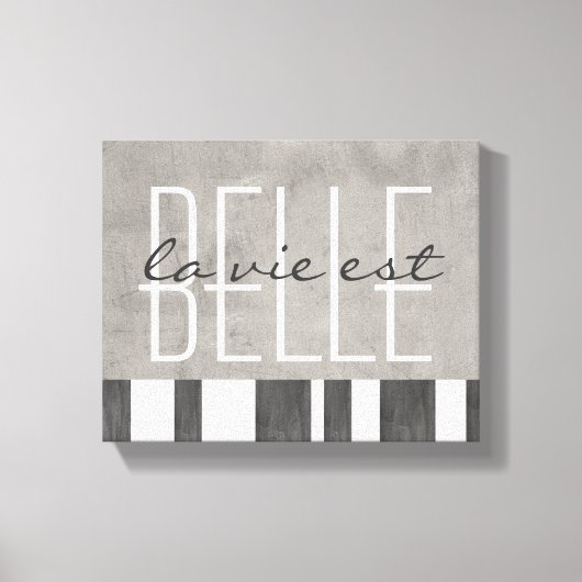 Typografie eingepackt Leinwand la vie est belle (Vorderseite)