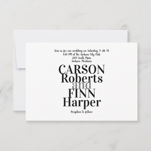 Typografie Einladung essen, trinken, be... (Vorderseite)