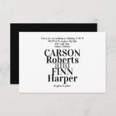 Typografie Einladung essen, trinken, be... (Vorne/Hinten)