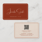 Typografie Elegant Terracotta Premium Silk Luxus Visitenkarte (Vorne/Hinten)