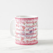 Typografie Eleganter Niedlicher Katzenherz Valenti Kaffeetasse (Vorderseite Links)