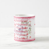 Typografie Eleganter Niedlicher Katzenherz Valenti Kaffeetasse (Mittel)