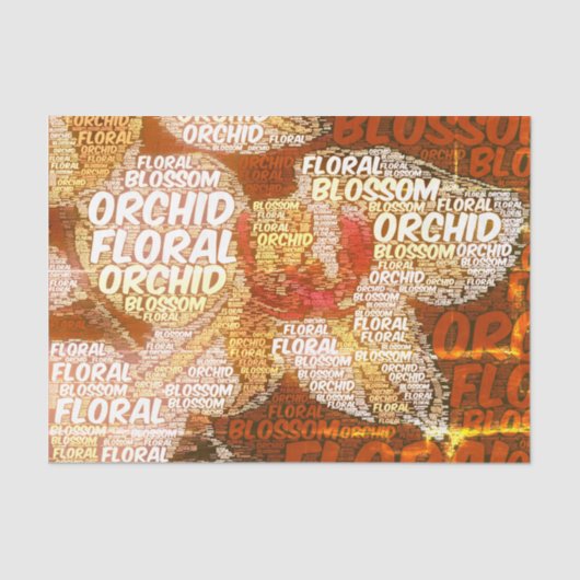 Typografie Embedded Word Cloud Rustikale Enttäusch Seidenpapier (Vorderseite)