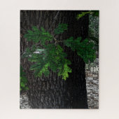 Typografie Embedded Word Cloud Tree Blätter & Bark Puzzle (Vertikal)