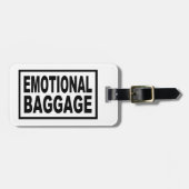 Typografie "EMOTIONAL BAGGAGE" Gepäckanhänger (Vorderseite horizontal)