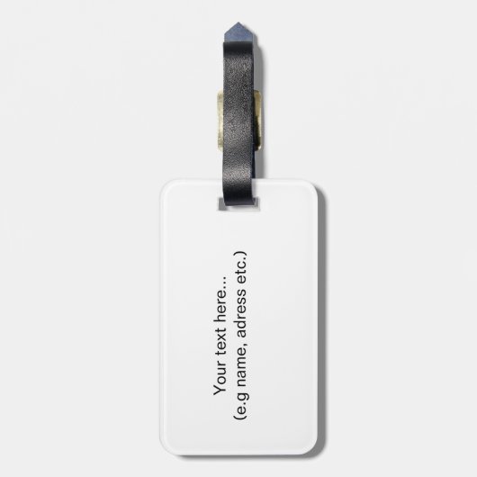 Typografie "EMOTIONAL BAGGAGE" Gepäckanhänger (Rückseite vertikal)