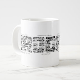 Typografie-Entwurf Brooklyns NY Jumbo-Tasse