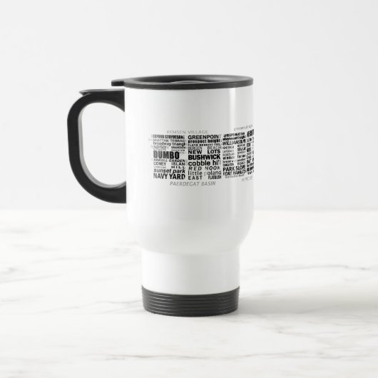 Typografie-Entwurf Brooklyns NY Reisebecher (Links)
