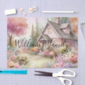 Typografie Fall Hütte Floral Wasserfarbe Seidenpapier (Handwerk)