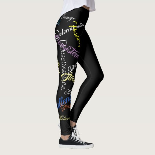 Typografie farbige Motivationswörter Leggings (Rechts)