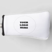 Typografie-Fett-Logo Moderne schwarze Firma Golf Headcover (Vorderseite)