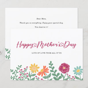 Typografie floraler Muttertag Karte