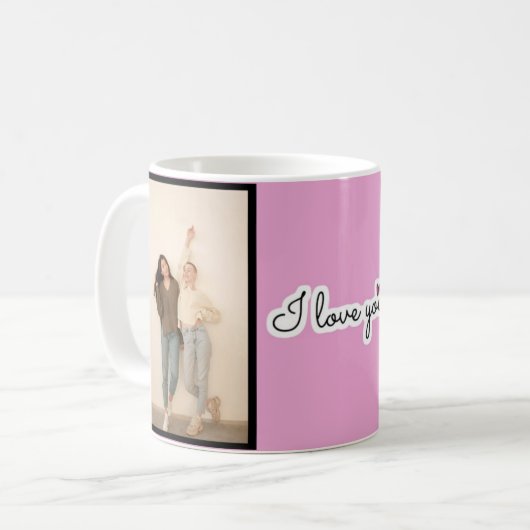 Typografie-Foto-Collage-Tasse Kaffeetasse (Vorderseite Links)