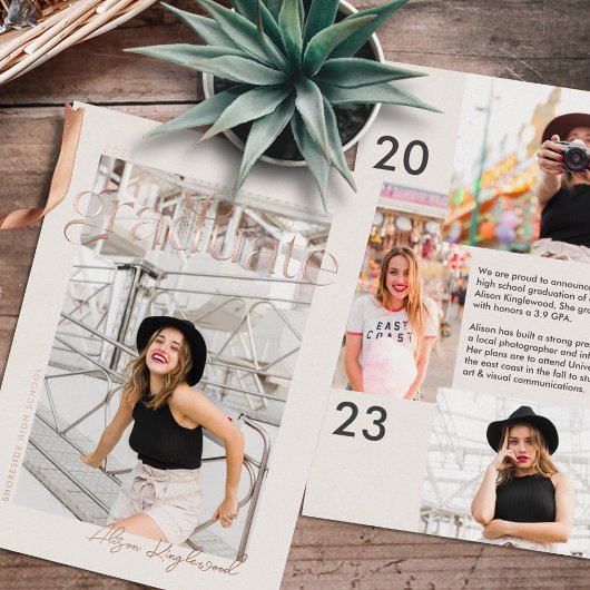 Typografie Foto Foil Abschluss Ankündigung