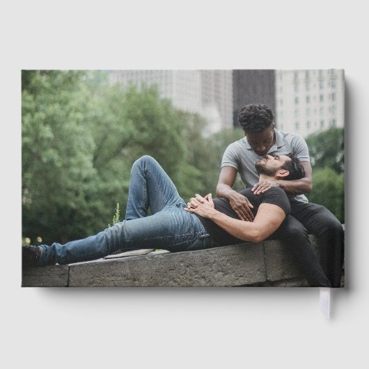 Typografie-Foto für homosexuelle Hochzeit Gästebuch (Rückseite)